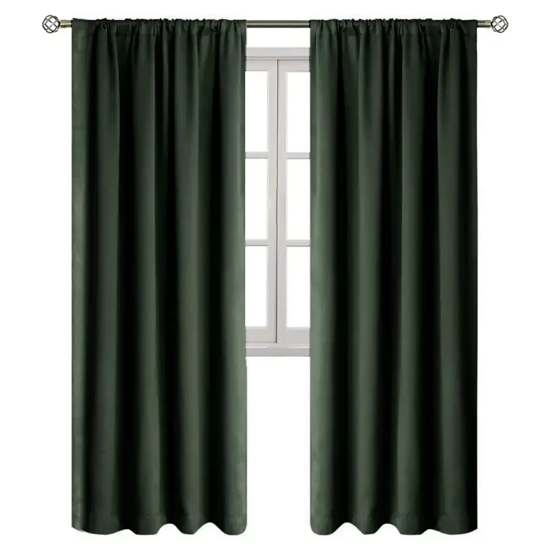 Blackout Luxury Palace Curtains - Dark Green - Single Side